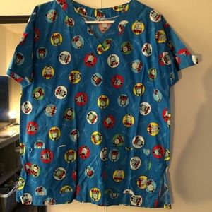 Thomas the train scrub top